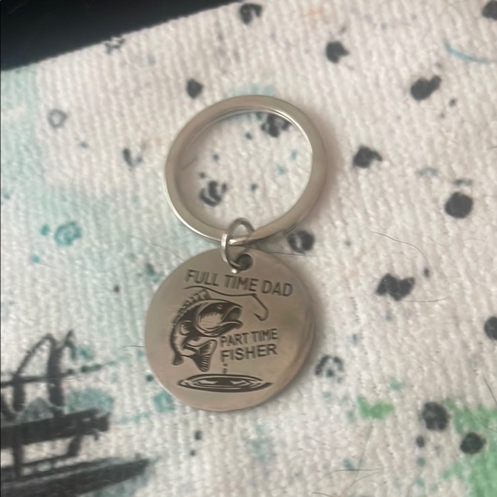 Price dropped 1/2 Stainless steel F/T dad P/T fisherman Fishing Keychain